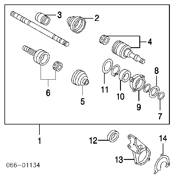 Fuelle, árbol de transmisión delantero interior derecho 397416N225 Nissan