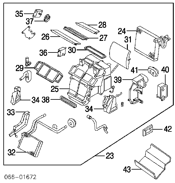 27280AM60B Nissan evaporador, aire acondicionado