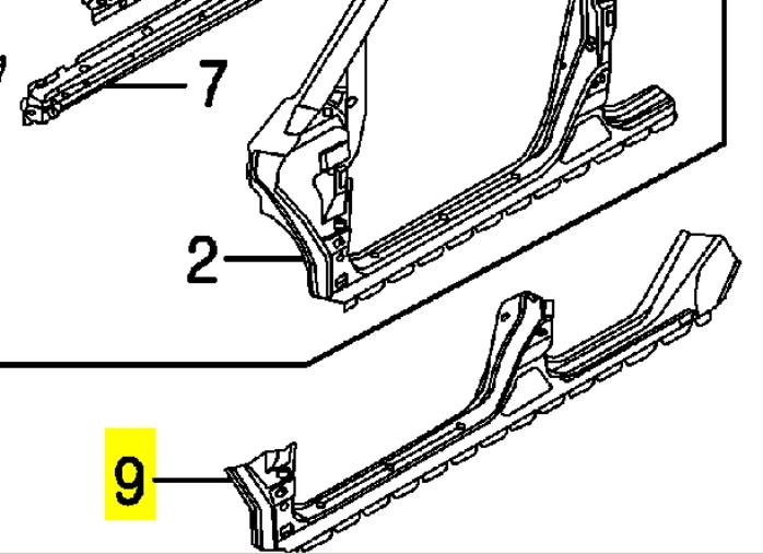 Chapa de acceso derecha Nissan Murano (Z50)