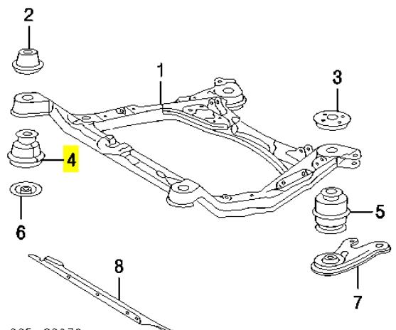 Bloqueo Silencioso (Almohada) De La Viga Delantera (Bastidor Auxiliar) 5221133050 Toyota/Lexus