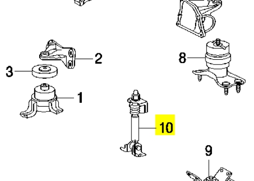 Amortiguador, suspensión del motor para Toyota Camry (V20)