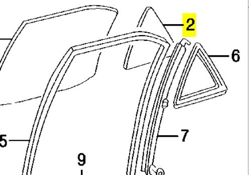 6812448020 Toyota ventanilla lateral de la puerta trasera izquierda