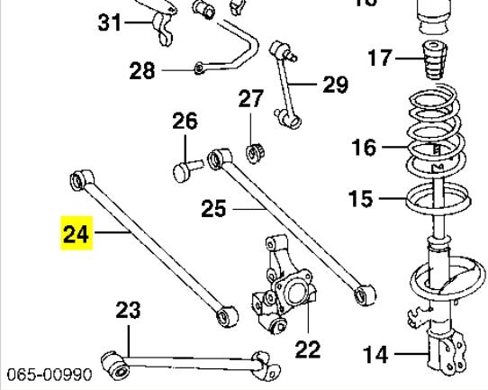 Brazo suspension (control) trasero inferior derecho 4871048010 Toyota/Lexus