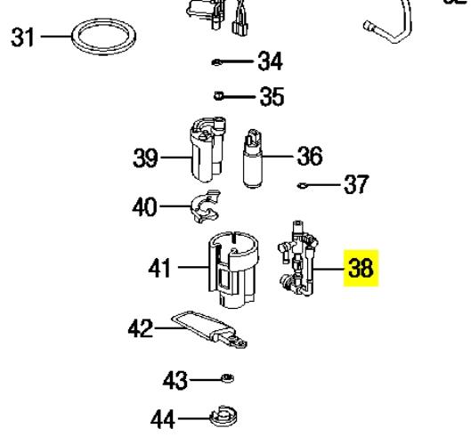 Regulador de presión de combustible, rampa de inyectores 2302074010 Toyota