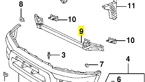 Refuerzo paragolpes delantero para Toyota RAV4 (SXA 10)