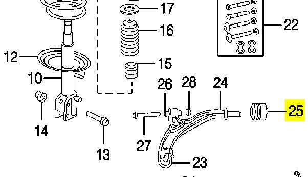 Silentblock de suspensión delantero inferior K04743094AA Fiat/Alfa/Lancia