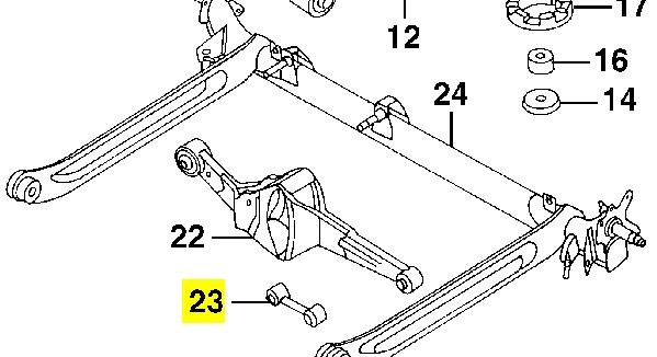 Barra transversal de suspensión trasera 551202J000 Nissan