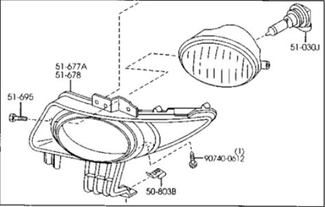 Faro antiniebla izquierdo BN8V51690B Mazda