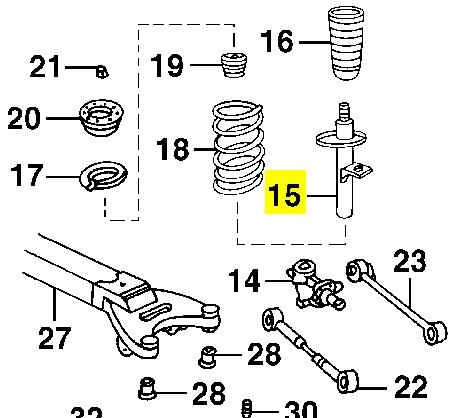 04895000AC Chrysler amortiguador trasero