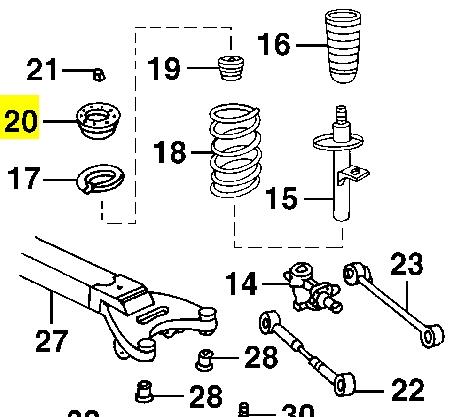 4895007AC Chrysler soporte amortiguador trasero