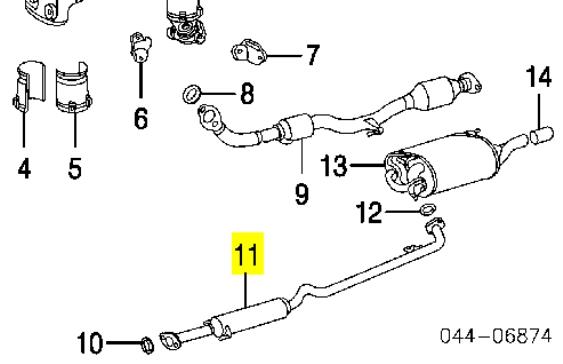 Silenciador del medio 174200H010 Toyota