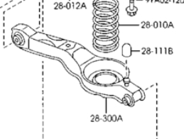 Brazo inferior trasero izquierdo/derecho BP4K28300D Mazda