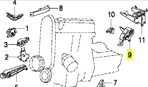 04668192AC Chrysler soporte de motor derecho