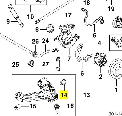 12533 Federal Mogul silentblock de suspensión delantero inferior