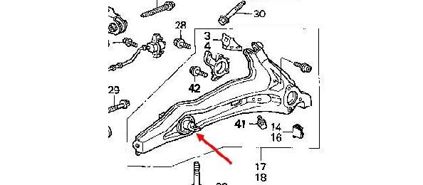 Suspensión, brazo oscilante, eje trasero RU4233 Japan Parts