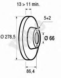 Freno de disco delantero 9695720 Brembo