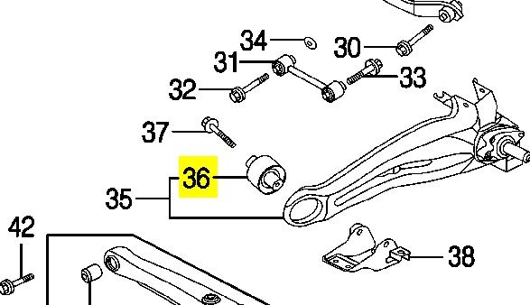 Buje del brazo longitudinal inferior trasero MR519127 Mitsubishi