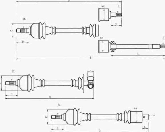 Árbol de transmisión delantero derecho DRS608700 Open Parts