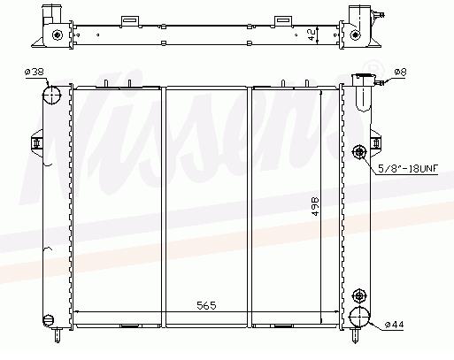 Radiador refrigeración del motor 60990 Nissens