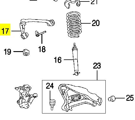 XL3Z3084AA Ford barra oscilante, suspensión de ruedas delantera, superior derecha