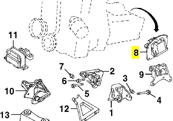 04573775AB Chrysler soporte motor izquierdo