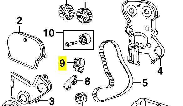 4621454 Chrysler tensor, correa dentada