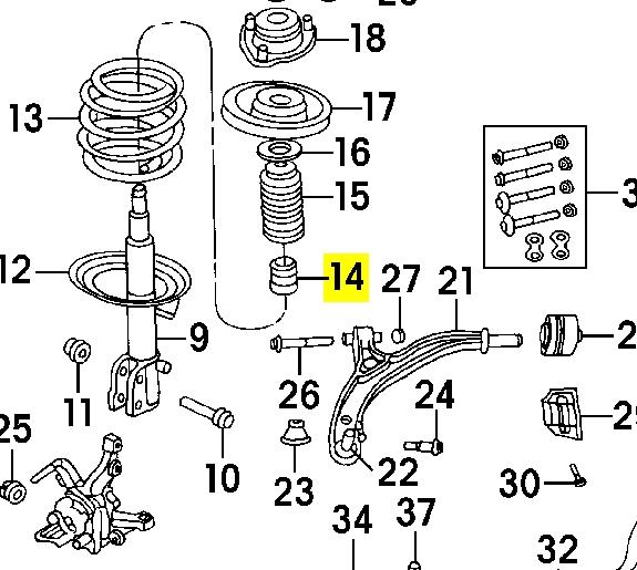 4684442AB Chrysler almohadilla de tope, suspensión delantera