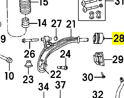 04743556AA Chrysler silentblock de suspensión delantero inferior