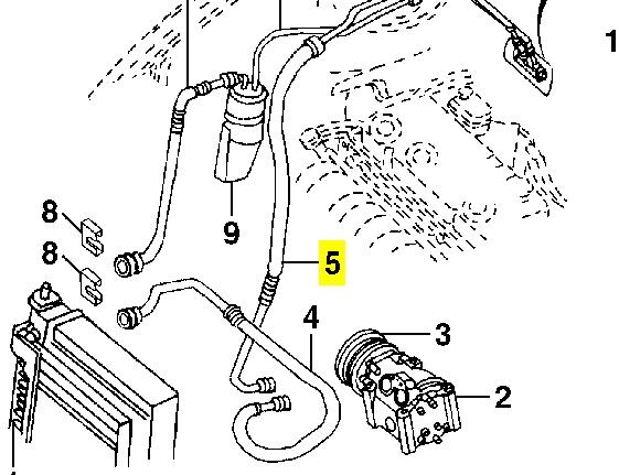 4596144 Chrysler tubería de baja / alta presión, aire acondicionado, de evaporador a compresor