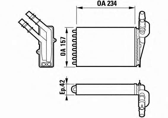 7701045552 Renault (RVI) radiador de calefacción