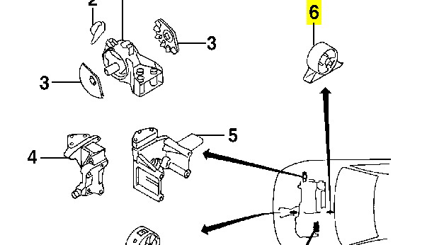 Soporte de motor trasero MR316526 Mitsubishi