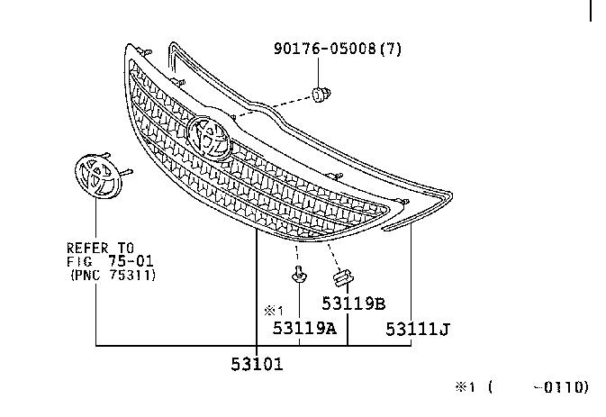 5310133110 Toyota panal de radiador