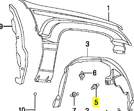 Clips de fijación de pasaruedas de aleta delantera K34201631 Fiat/Alfa/Lancia