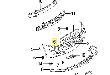 4805937AA Chrysler moldura de parachoques delantero izquierdo