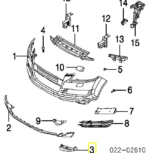 Comprar 4L0807514A VAG Spoiler derecho del parachoques delantero