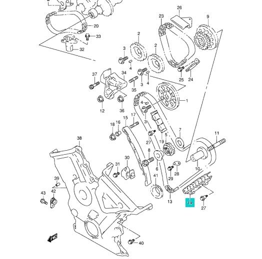 1277185FA0 Suzuki carril de deslizamiento, cadena de distribución