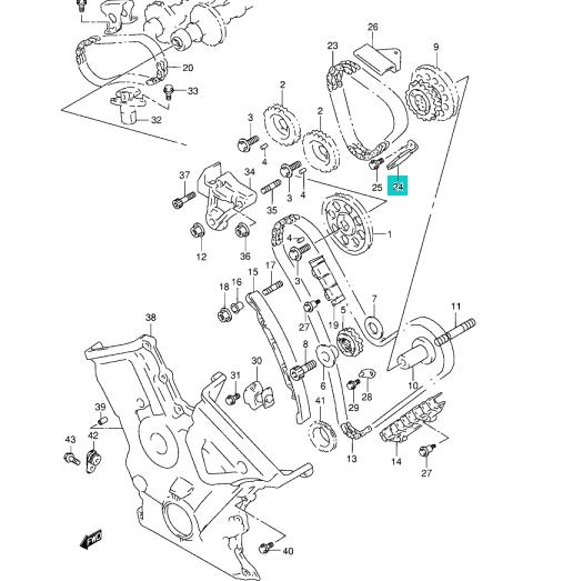 12774-85FA1 -000 Suzuki carril de deslizamiento, cadena de distribución izquierdo