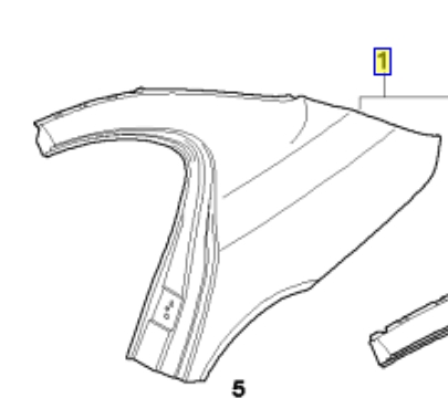 Repuesto de arco de rueda Trasero Izquierdo para BMW 5 (E60)