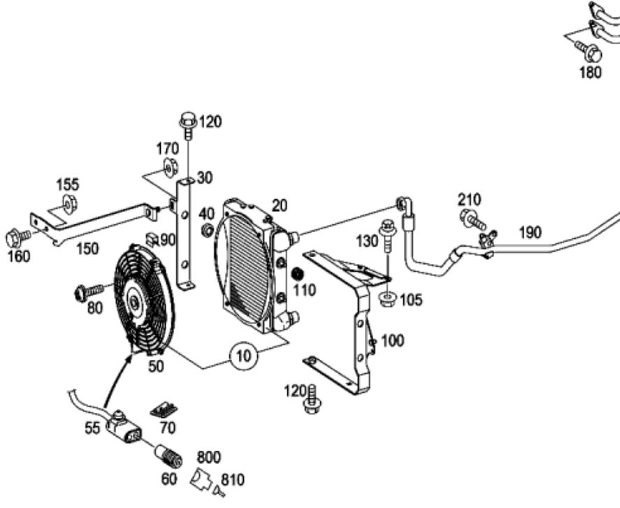 A0015005693 Mercedes ventilador (rodete +motor refrigeración del motor con electromotor completo)