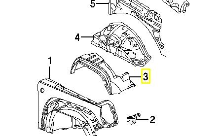 K55156790AD Fiat/Alfa/Lancia guardabarros interior, aleta delantera, derecho