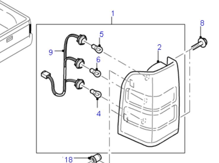 1467954 Ford piloto posterior derecho