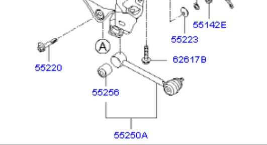 Barra transversal de la suspensión trasera 552502H000 Hyundai/Kia