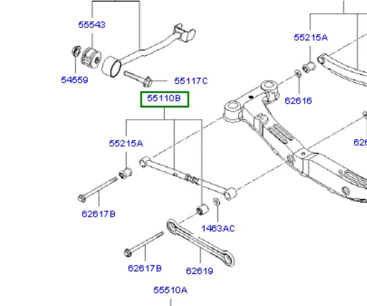 552202E100 Hyundai/Kia brazo de suspension trasera