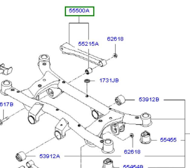 552202E600 Hyundai/Kia brazo de suspension trasera