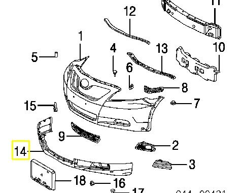 Alerón parachoques delantero Toyota Camry (V40)
