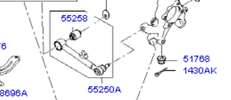 Barra transversal de suspensión trasera 552502B000 Hyundai/Kia