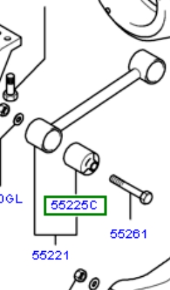 Silentblock de brazo de suspensión trasero superior 552254A000 Hyundai/Kia