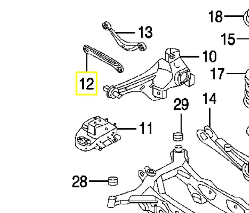Barra oscilante, suspensión de ruedas, eje trasero Mazda TD1128500A precio, desde 31,91 EUR