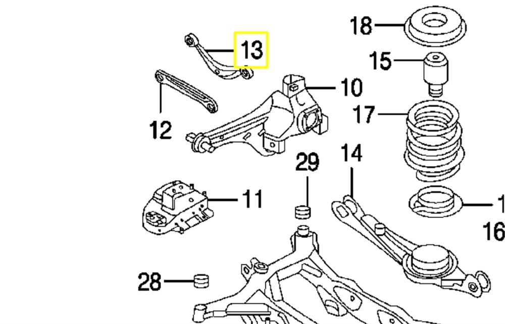 TD1128C10 Mazda brazo suspension inferior trasero izquierdo/derecho