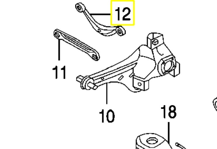 EG2128C10B Mazda brazo suspension trasero superior derecho